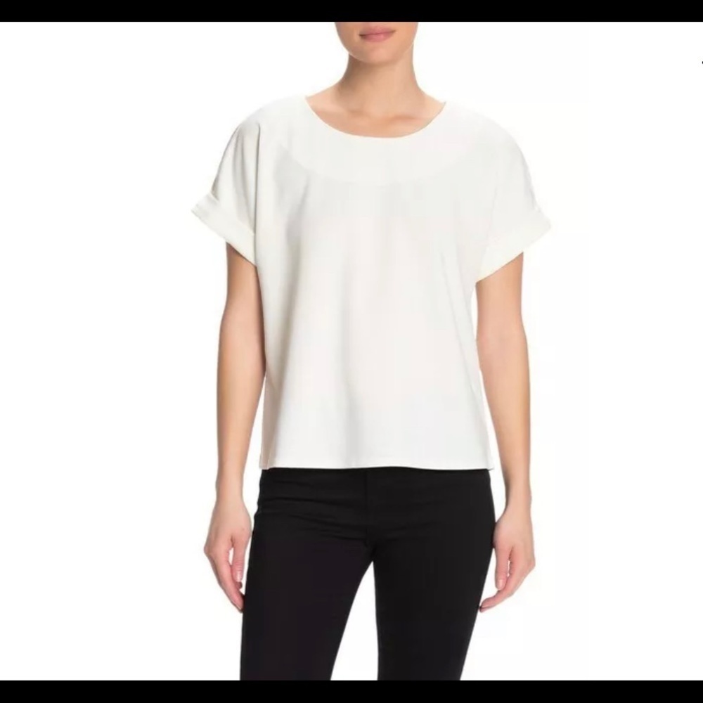 MELLODAY NORDSTROM Folded Cuff Back Zip Top new